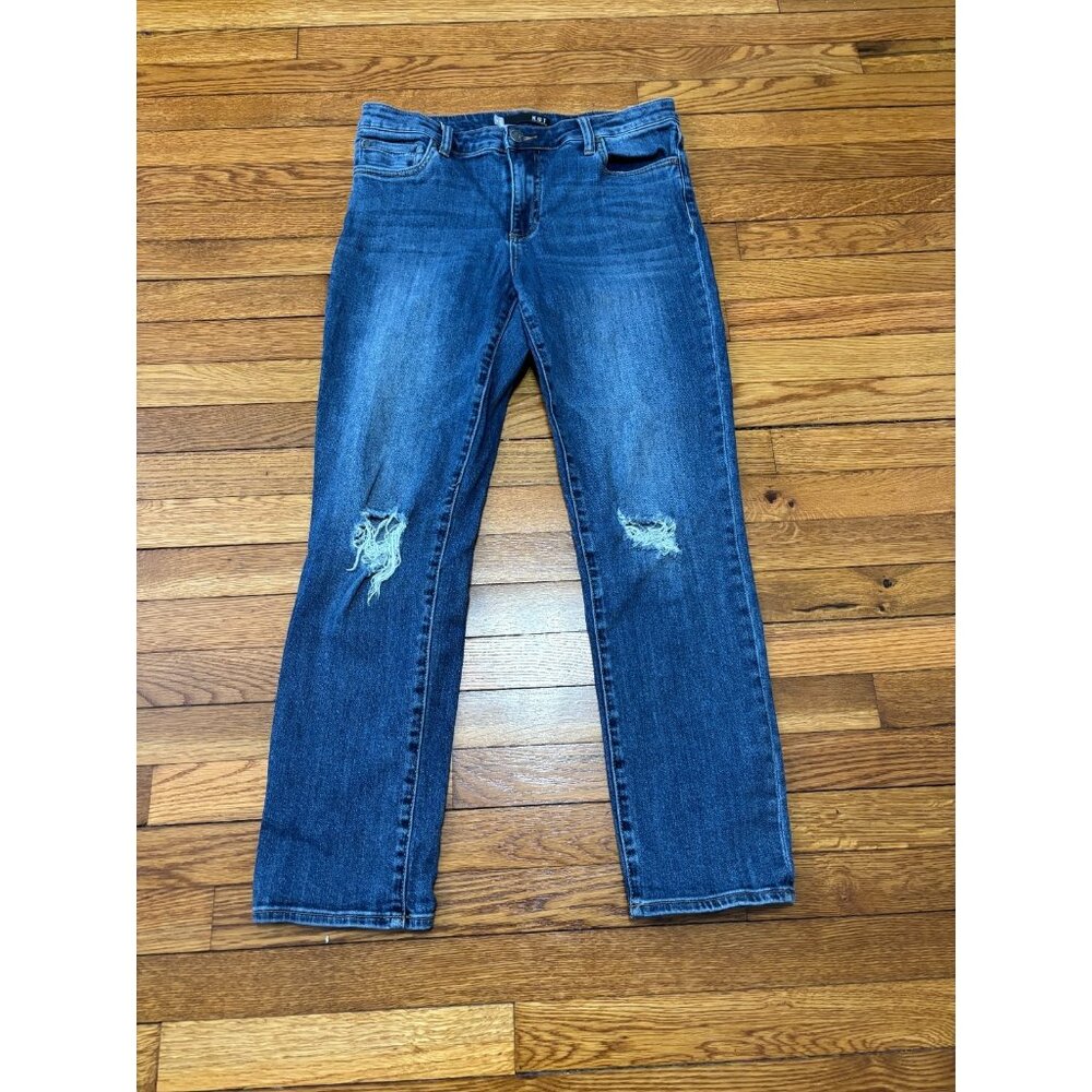 Kut From The Kloth Jeans Womens 8 Blue Catherine Boyfriend Distressed Denim